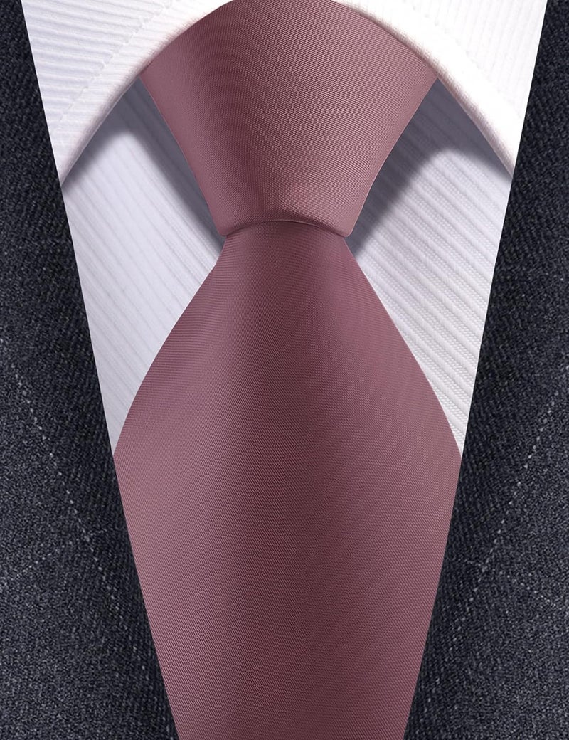 Branduce 3.15"（8cm） Mens Solid Satin Tie Pure Color Necktie + Gift Box - Image 2